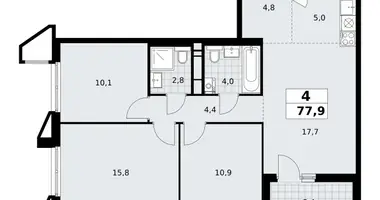 Apartamento 4 habitaciones en poselenie Sosenskoe, Rusia