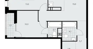 Apartamento 3 habitaciones en poselenie Sosenskoe, Rusia