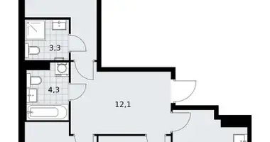3 room apartment in Troitsk, Russia