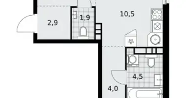 Apartamento 3 habitaciones en Moscú, Rusia