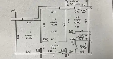 Apartamento 2 habitaciones en Gómel, Bielorrusia