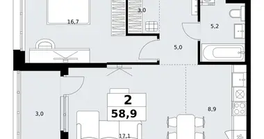 2 room apartment in Kommunarka, Russia