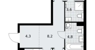 Apartamento 2 habitaciones en Kommunarka, Rusia