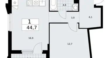 1 room apartment in Troitsk, Russia
