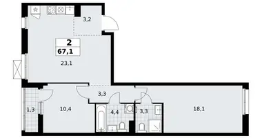 Квартира 2 комнаты в район Коммунарка, Россия
