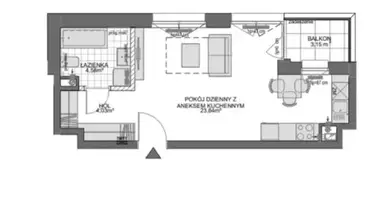 Apartamento 1 habitación en Danzig, Polonia