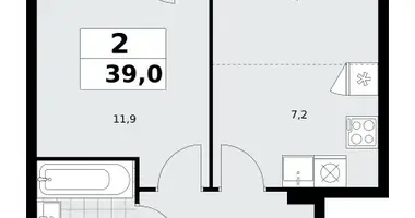 Apartamento 2 habitaciones en poselenie Sosenskoe, Rusia