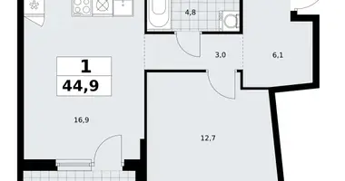 1 room apartment in Troitsk, Russia