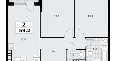 Apartamento 2 habitaciones en South-Western Administrative Okrug, Rusia