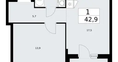 1 room apartment in Troitsk, Russia