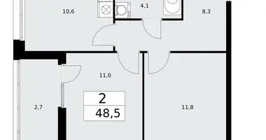 Appartement 2 chambres dans poselenie Desenovskoe, Fédération de Russie