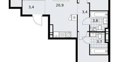 Appartement 3 chambres dans poselenie Sosenskoe, Fédération de Russie