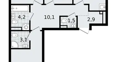 Apartamento 3 habitaciones en Vsevolozhsk, Rusia