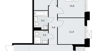3 room apartment in Troitsk, Russia
