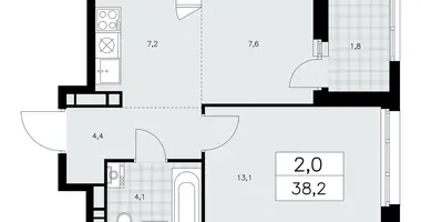 Mieszkanie 2 pokoi w poselenie Sosenskoe, Rosja