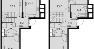 Apartamento 4 habitaciones en Razvilka, Rusia