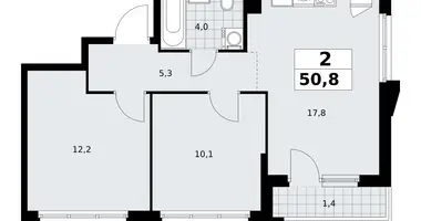 Appartement 2 chambres dans Troïtsk, Russie