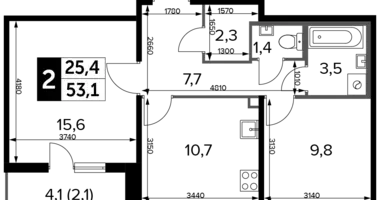 Apartamento 2 habitaciones en Nekrasovka District, Rusia