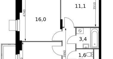 Wohnung 2 zimmer in Sapronovo, Russland