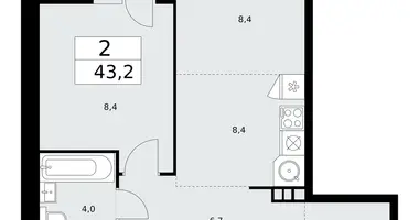 Apartamento 2 habitaciones en poselenie Sosenskoe, Rusia