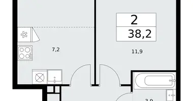 Apartamento 2 habitaciones en poselenie Sosenskoe, Rusia