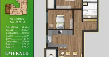 2 bedroom apartment in Mezitli, Turkey