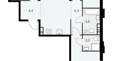 Apartamento 3 habitaciones en Moscú, Rusia