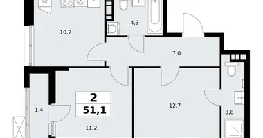 Appartement 2 chambres dans poselenie Sosenskoe, Fédération de Russie