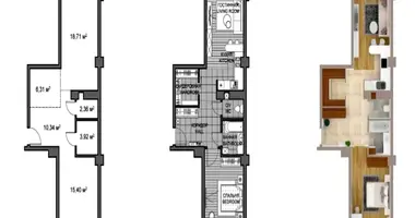 Apartamento 2 habitaciones en Minsk, Bielorrusia