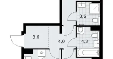 2 room apartment in Kommunarka, Russia
