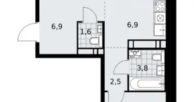 Apartamento 3 habitaciones en poselenie Sosenskoe, Rusia