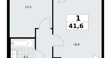1 room apartment in Troitsk, Russia