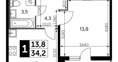 Mieszkanie 1 pokój w Leninsky District, Rosja