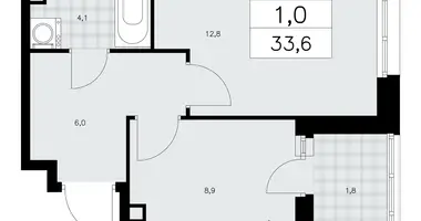 1 room apartment in poselenie Sosenskoe, Russia