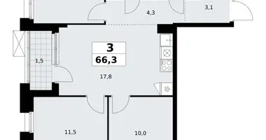Wohnung 3 zimmer in Kommunarka, Russland