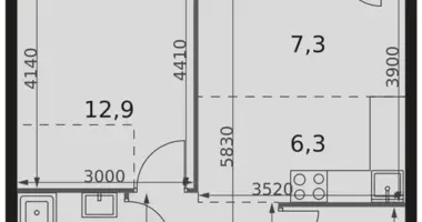 Apartamento 1 habitación en Moscú, Rusia