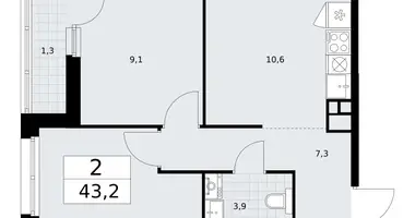 Apartamento 2 habitaciones en Vnukovo, Rusia