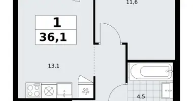1 room apartment in Troitsk, Russia
