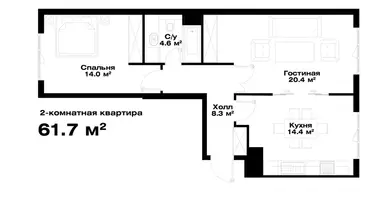 Квартира 2 комнаты в Мирзо-Улугбекский район, Узбекистан
