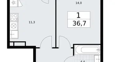 1 room apartment in Vnukovo, Russia