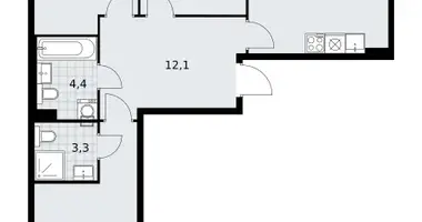 Квартира 3 комнаты в район Троицк, Россия