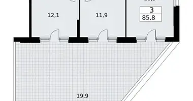 3 room apartment in Vnukovo, Russia