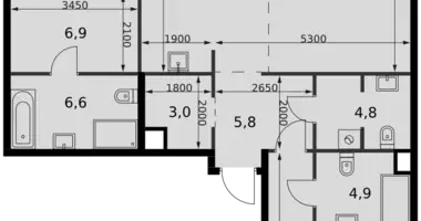 Appartement 3 chambres dans North-Western Administrative Okrug, Fédération de Russie