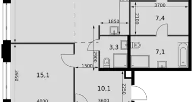 Apartamento 4 habitaciones en North-Western Administrative Okrug, Rusia