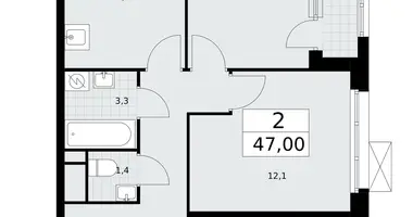 Apartamento 2 habitaciones en Postnikovo, Rusia