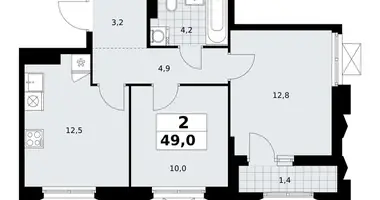 Appartement 2 chambres dans Troïtsk, Russie