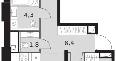 Apartamento 3 habitaciones en North-Western Administrative Okrug, Rusia