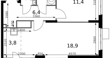 2 room apartment in Sapronovo, Russia