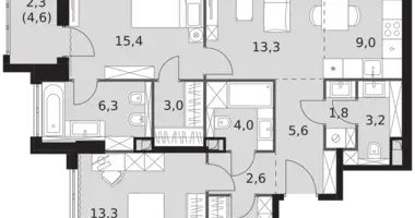 Wohnung 3 zimmer in Nordwestlicher Verwaltungsbezirk, Russland