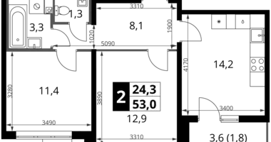 Appartement 2 chambres dans Leninsky District, Fédération de Russie